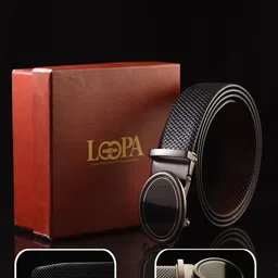 LOOPA Men Textured Leather Reversible Formal Belt image 3