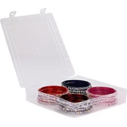 SOMIL Women Set of 32 Navy Blue Glass Bangle image 2