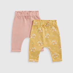 mothercare Girls Pack of 2Floral Printed Relaxed Easy Wash Joggers Trousers-image-96