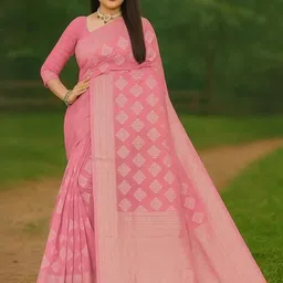 Moda Rapido Pink Pure Cotton Woven Design Sarees-picture-18