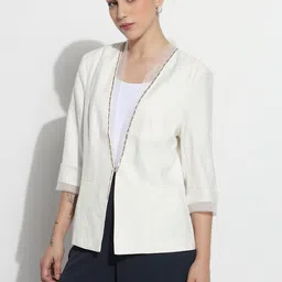 SHOWOFF Tailored-Fit Single Breasted Blazer With Shoulder Pads image 2