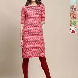 7Threads Women Pack Of 6 Ethnic Motifs Printed Kurtas-image-40
