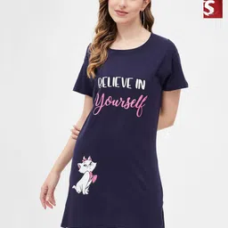 Dreambe Women 2 Printed Extended Sleeves Applique T-shirt-picture-37