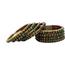 TRIOXY Green Glass Artificial Stones Bangle image 2
