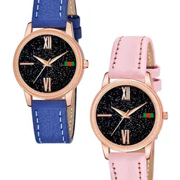 CSAMON Women Embellished Dial & Straps Analogue Watch C25RG Roman BLU PINK L-picture-31