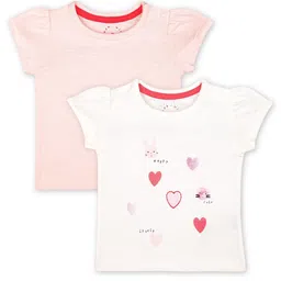 mothercare Girls Pack Of 2 Graphic Printed Cotton T-shirts-image-11