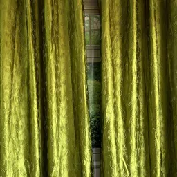 Pink Parrot Green 2 Pieces Floral Door Curtains-image-52
