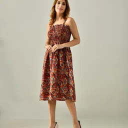 CORSICA Tribal Print Fit & Flare Midi Dress image 4