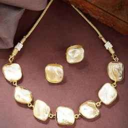 DressBerry Gold-Plated Stone Studded Jewellery Set-image-96