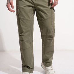 HIGHLANDER Men Solid Relaxed Fit Mid-Rise Casual Cargos-picture-35