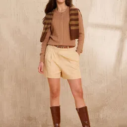 U.S. Polo Assn. Women Geometric Self Design Round Neck Regular Fit Front-Open Sweater image 5