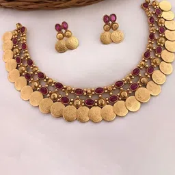 Gyaan Jewels Gold-Plated Artificial Stones Studded Jewellery Set-picture-14