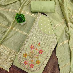 MANVAA Silk Chiffon Unstitched Dress Material-picture-9
