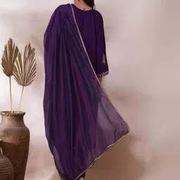 KALINI Women Ethnic Motifs Embroidered Sequinned Kurta with Trousers & Dupatta image 2