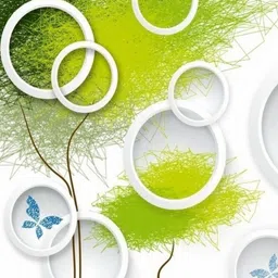 Aura 6Pcs White & Green Printed Table Placemats image 5