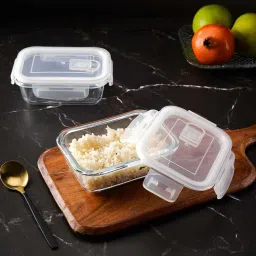 ceradeco Rectangular Glass Lunch Box Set of 2 image 1