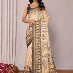 Janasya Warli Silk Blend Ready to Wear Chanderi Saree-picture-40