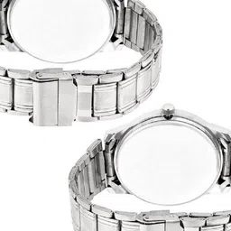 Miss Perfect Men Set Of 2 Stainless Steel Straps Bracelet Style Round Analogue Watch 620 image 2