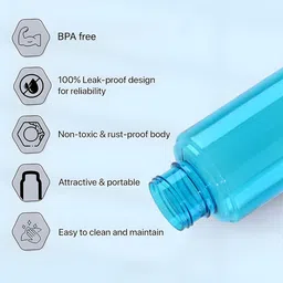 Kuber Industries Blue Set of 6 Plastic Solid Water Bottle image 5