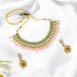Joy of Jewels Silver-Plated Alloy American Diamond Necklace & Earrings-picture-13
