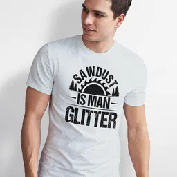 Seekbuylove Men Typography Printed Slim Fit Bio Finish Monochrome Cotton T-shirt image 4