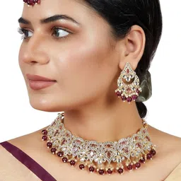 Women Click Stone studded Jewellery Set-picture-42