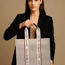 United Colors of Benetton Textured Shopper Tote Bag-picture-13