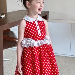 LULU & SKY Polka Dot Print A-Line Dress image 2