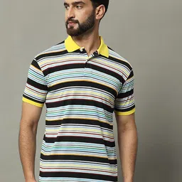 GET GOLF Men Striped Polo Collar Cotton T-shirt-picture-34