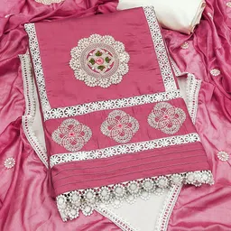 KIMISHA Embroidered Unstitched Dress Material image 2