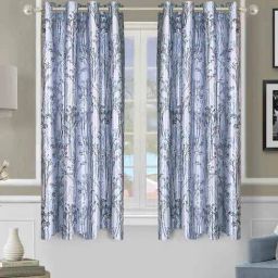 romee Blue Polyester Floral 5FT Light Filtering Eyelet Window Curtains (Pack of 2)-picture-18