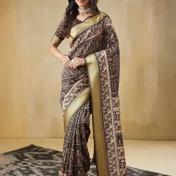 RACHNA Warli Printed Pure Silk Patola Saree-picture-35