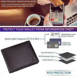 ABOOST Men RFID Protected Leather Two Fold Wallet image 3