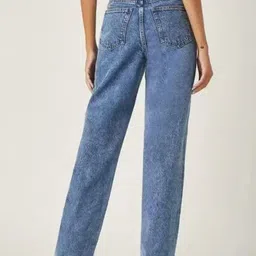 SAKIA Women Jean Relaxed Fit High-Rise Heavy Fade Stretchable Jeans image 3