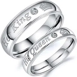Teeragaj Set Of 2 Stainless Steel Stone-Studded Adjustable Finger Rings-image-46