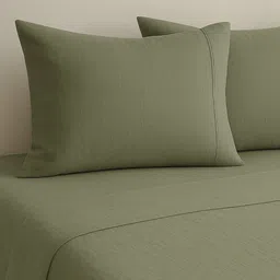 haus & kinder Unisex Solid 300 TC Breathable Cotton King Bedsheet With 2 Pillow Covers-picture-30