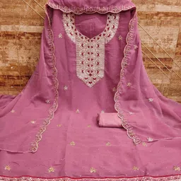 Panzora Embroidered Unstitched Dress Material image 2