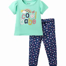Honeyhap Girls Printed Top & Joggers Type Night Suit-image-57