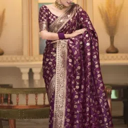 PHEASANT Ethnic Motifs Zari Banarasi Saree-picture-16
