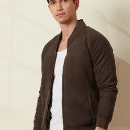 WROGN Men Checked Polyester Bomber with Embroidered Jacket-image-14