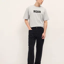 THE BEAR HOUSE Men Typography Printed Round Neck Cotton Oversized T-shirt image 3