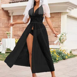 FIMBUL Women Self Design Net Shoulder Straps Baby Doll image 5