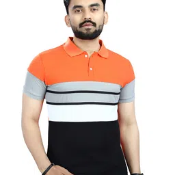 Moda Rapido Men Striped Polo Collar T-shirt-picture-41