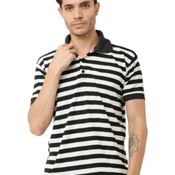 TRENDY ERA Men Rapid-Dry Striped Polo Collar T-shirt-picture-23