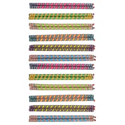 BAISA 12-Pair Blue & Green Laced Dandiya Sticks image 1