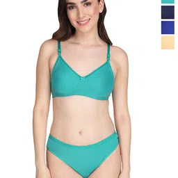 Liigne Women Pack Of 4 Non Padded Bra Pure Cotton Lingerie Set-picture-30