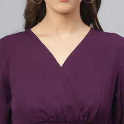 Raiyani Fashion Women Smocked Crepe Wrap Maxi Dress image 4