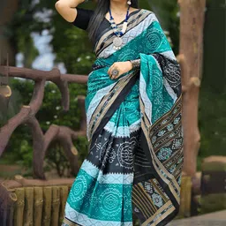 ETHNIC ODISHA HANDLOOM Ethnic Motifs Printed Pure Cotton Sambalpuri Saree-picture-25