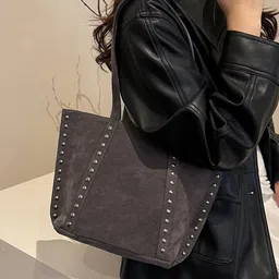 StyleCast x Revolte Suede Structured Tote Bag image 3