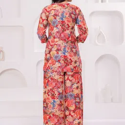 SHOBHIT Women Floral Printed Regular Kurta with Palazzos image 5